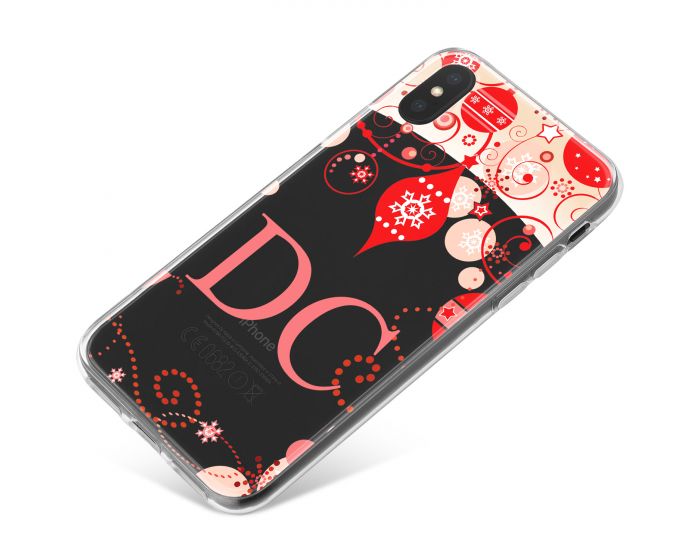 Transparent Background with Red Baubles and Christmas Decorations phone case available for all major manufacturers including Apple, Samsung & Sony