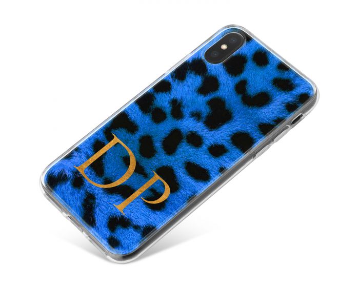 Leopard Print - Sapphire Blue phone case available for all major manufacturers including Apple, Samsung & Sony