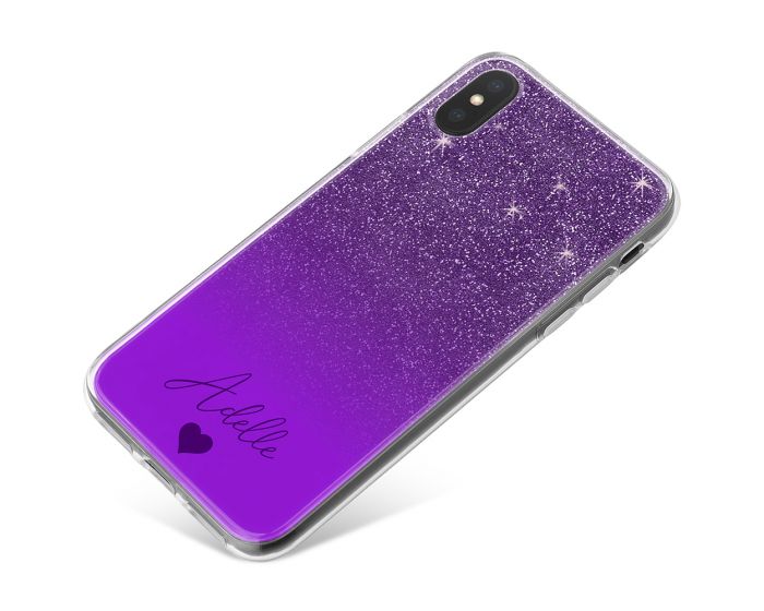 Purple Glitter Effect phone case available for all major manufacturers including Apple, Samsung & Sony