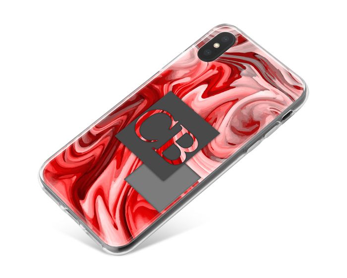 Red And Grey Marbled Ink phone case available for all major manufacturers including Apple, Samsung & Sony