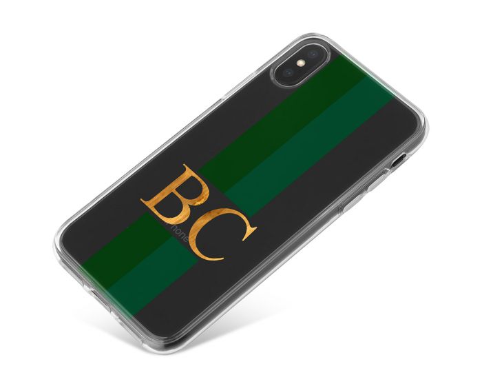 Emerald Green Racing Stripes phone case available for all major manufacturers including Apple, Samsung & Sony