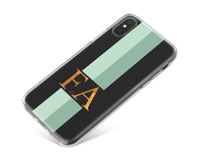 Mint Green Racing Stripes phone case available for all major manufacturers including Apple, Samsung & Sony